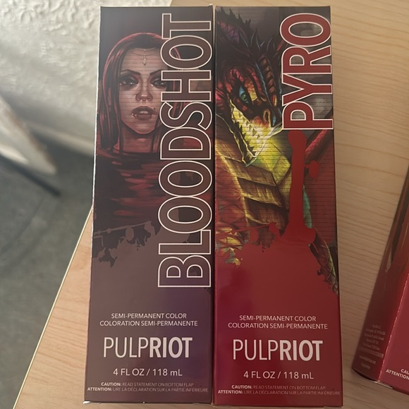 Red hair color set direct die clippies and color brush (glitter) - Picture 2 of 4